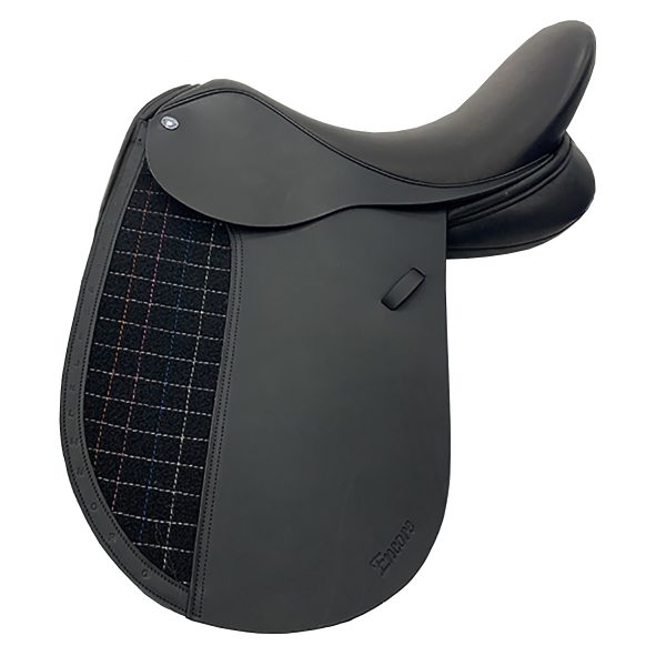 Black Hand Made Bespoke Leather Dressage Horse Saddle