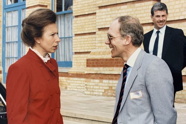 Princess Anne meets Frank Baines of Frank Baines Saddlery