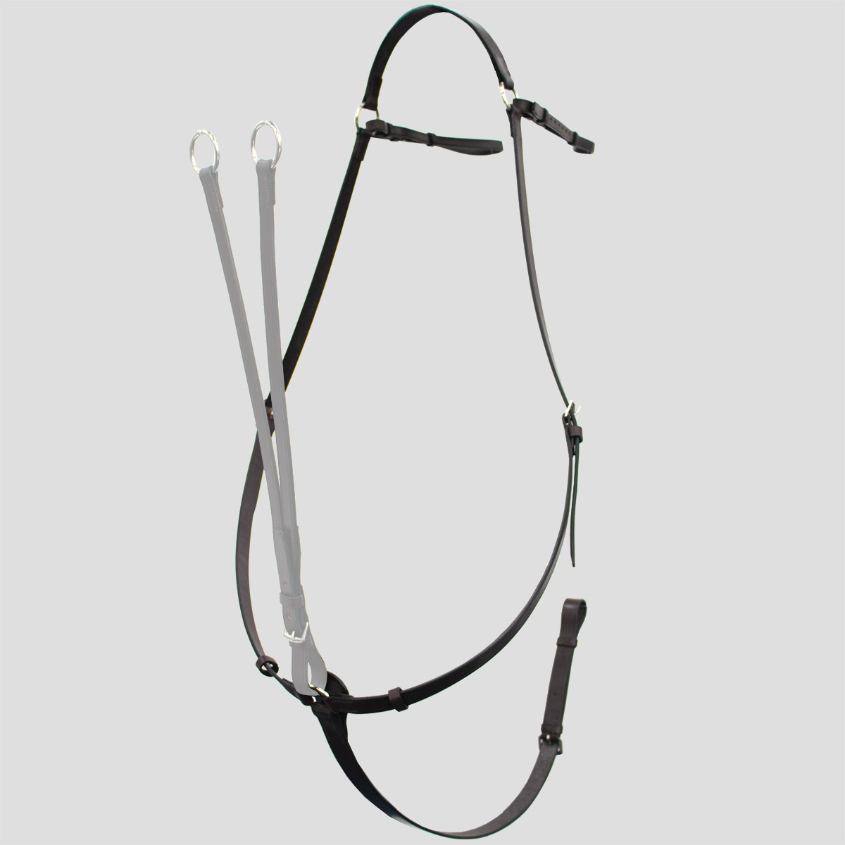 COB SIZE. WINDSOR BLACK LEATHER BREASTPLATE/RUNNING ATTACHMENT 