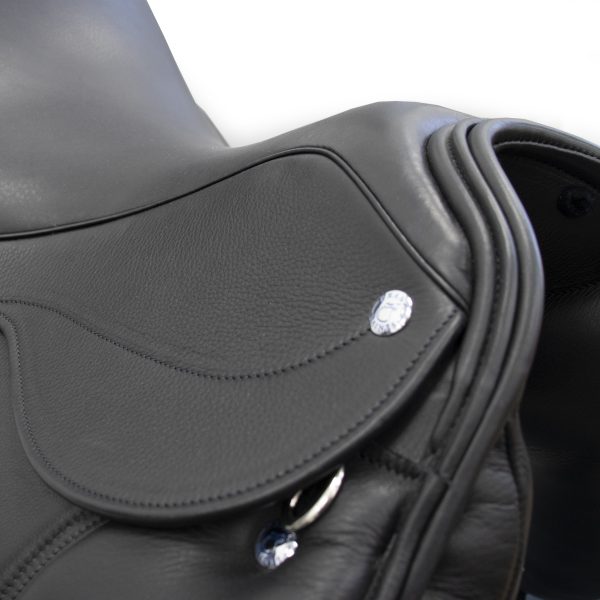 Black Hand Made Bespoke Leather Dressage Horse Saddle