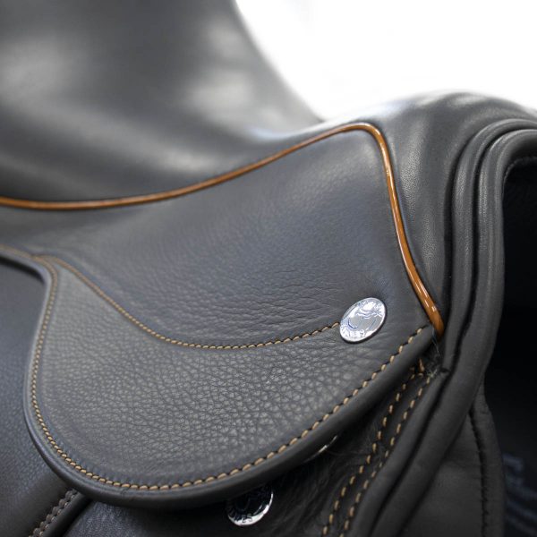 Black Hand Made Bespoke Leather Dressage Horse Saddle