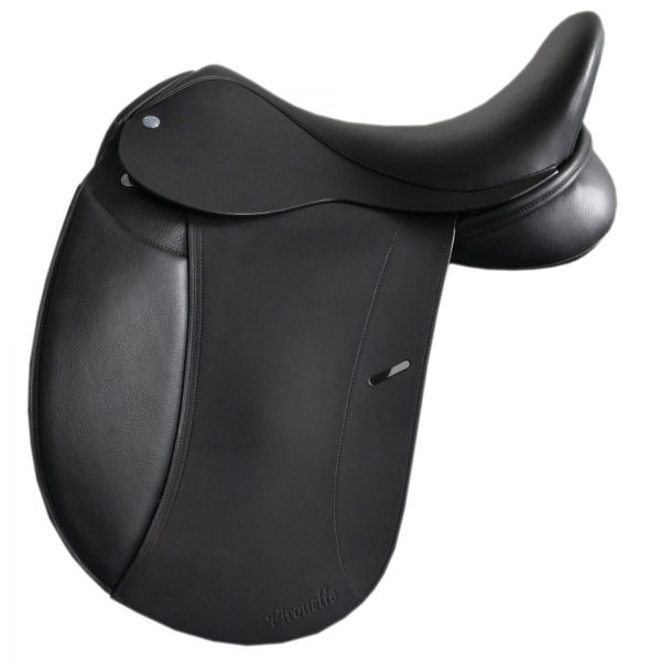 Black Hand Made Bespoke Leather Dressage Horse Saddle