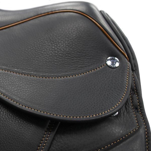 Black Hand Made Bespoke Leather Dressage Horse Saddle