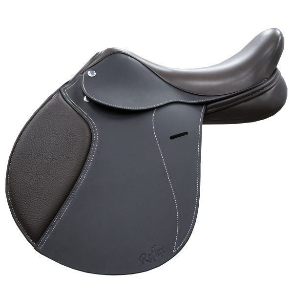 Black & Brown Hand Made Bespoke Leather Dressage Horse Saddle