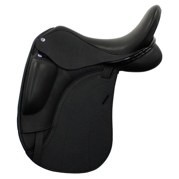 Black Hand Made Bespoke Leather Dressage Horse Saddle